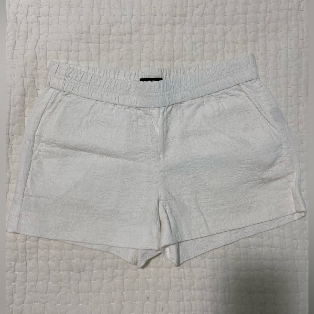 JCrew White Matelasse shorts